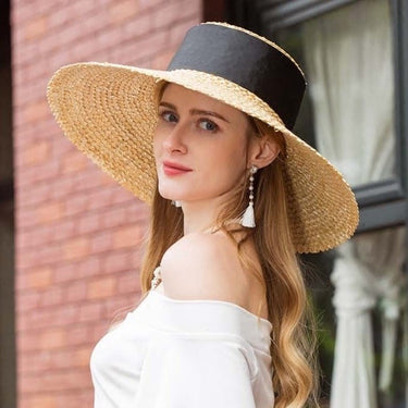 Chapeau Ruban Noir Paille